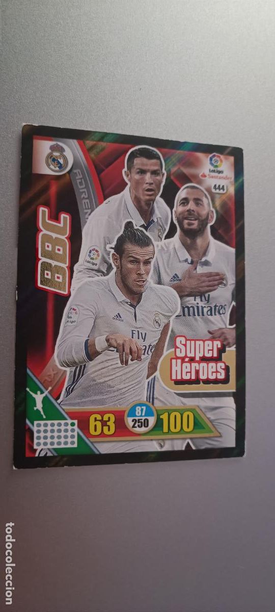 Figurine di Calcio: ADRENALYN 2016 2017 - 444 BBC - SUPER HEROES - 16 17 CRISTIANO BENZEMA BALE REAL MADRID