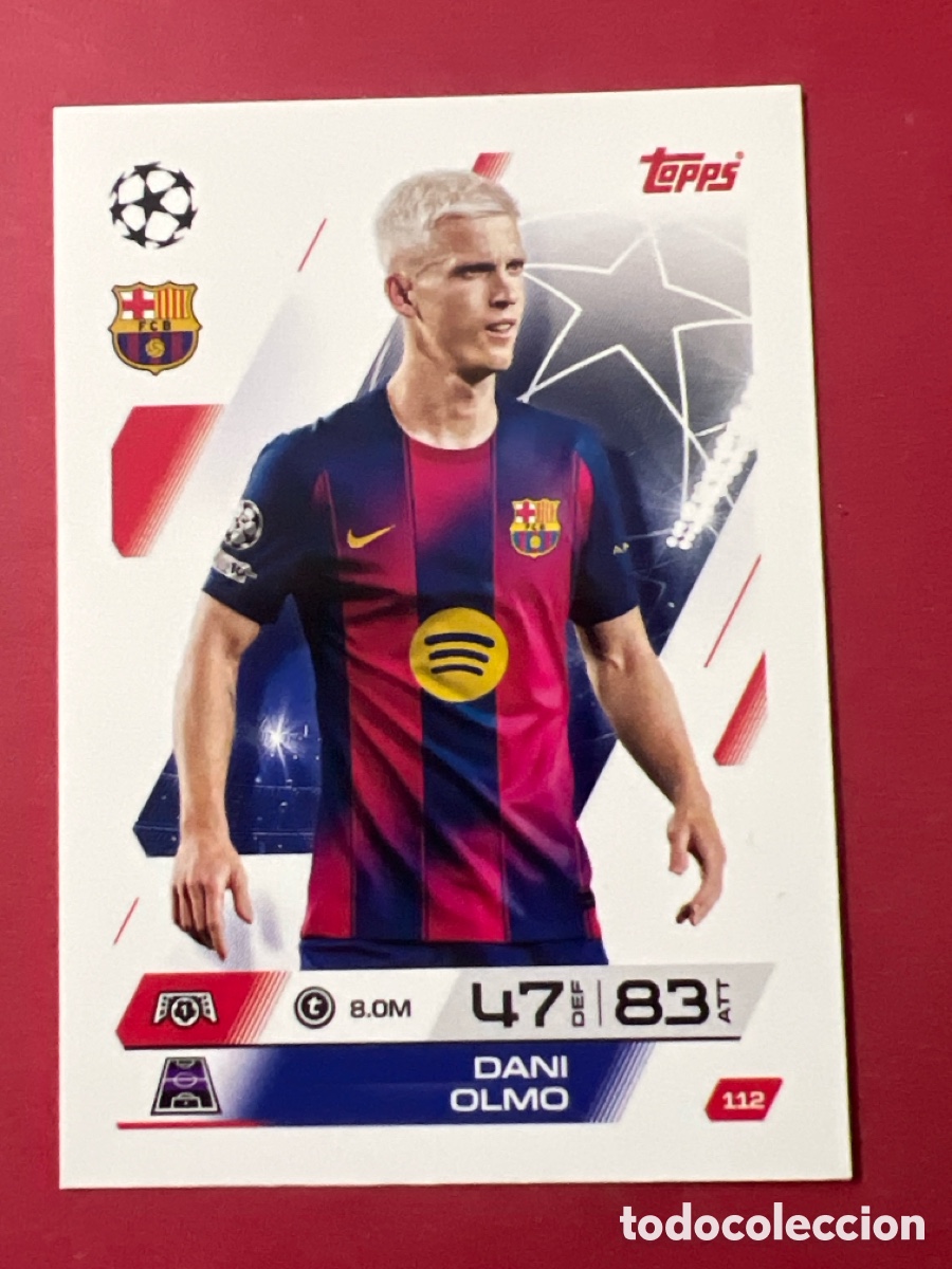 Figurine di Calcio: A1778. TOPPS MATCH ATTAX 2025/26. #112 DANI OLMO. FC.BARCELONA