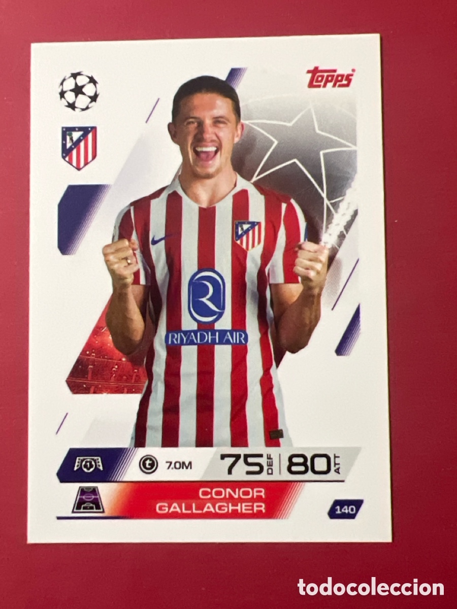 Figurine di Calcio: A1977. 140 CONOR GALLAGHER ATLETICO DE MADRID MATCH ATTAX CHAMPIONS 2025 2026 TOPPS 25 26