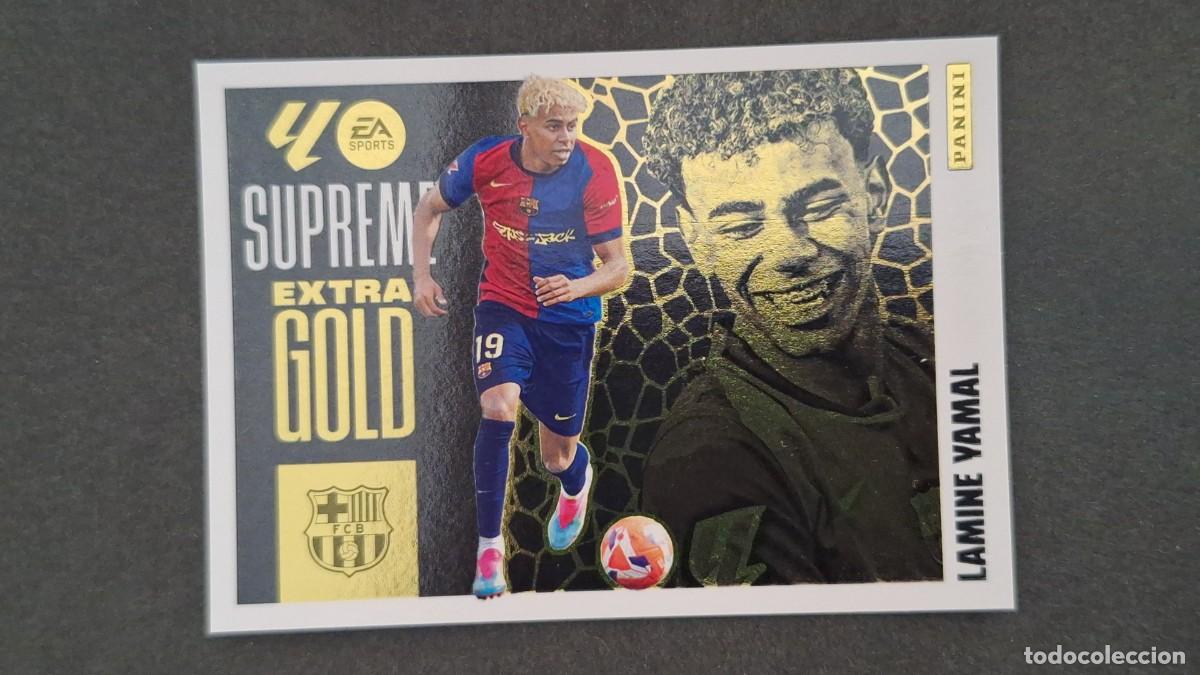Cromos de F&uacute;tbol: LAMINE YAMAL BARCELONA EXTRA GOLD SUPREME LIGA ESTE 2025 2026 25 26 NUNCA PEGADO SIN PEGAR