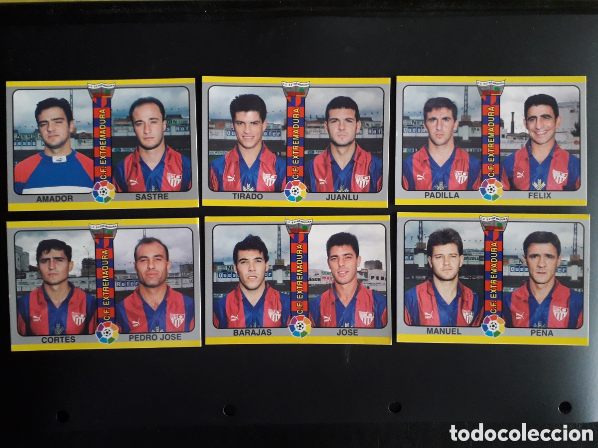 Cartes &agrave; collectionner de Football: 6 CROMOS EXTREMADURA, F&Uacute;TBOL TOTAL MUNDICROMO MC 94 95 1995 EQUIPO COMPLETO PEDIDO M&Iacute;NIMO 3&euro;
