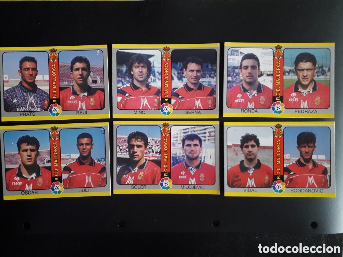 Cartes &agrave; collectionner de Football: 6 CROMOS MALLORCA F&Uacute;TBOL TOTAL MUNDICROMO MC 94 95 1995 EQUIPO COMPLETO PEDIDO M&Iacute;NIMO 3&euro;