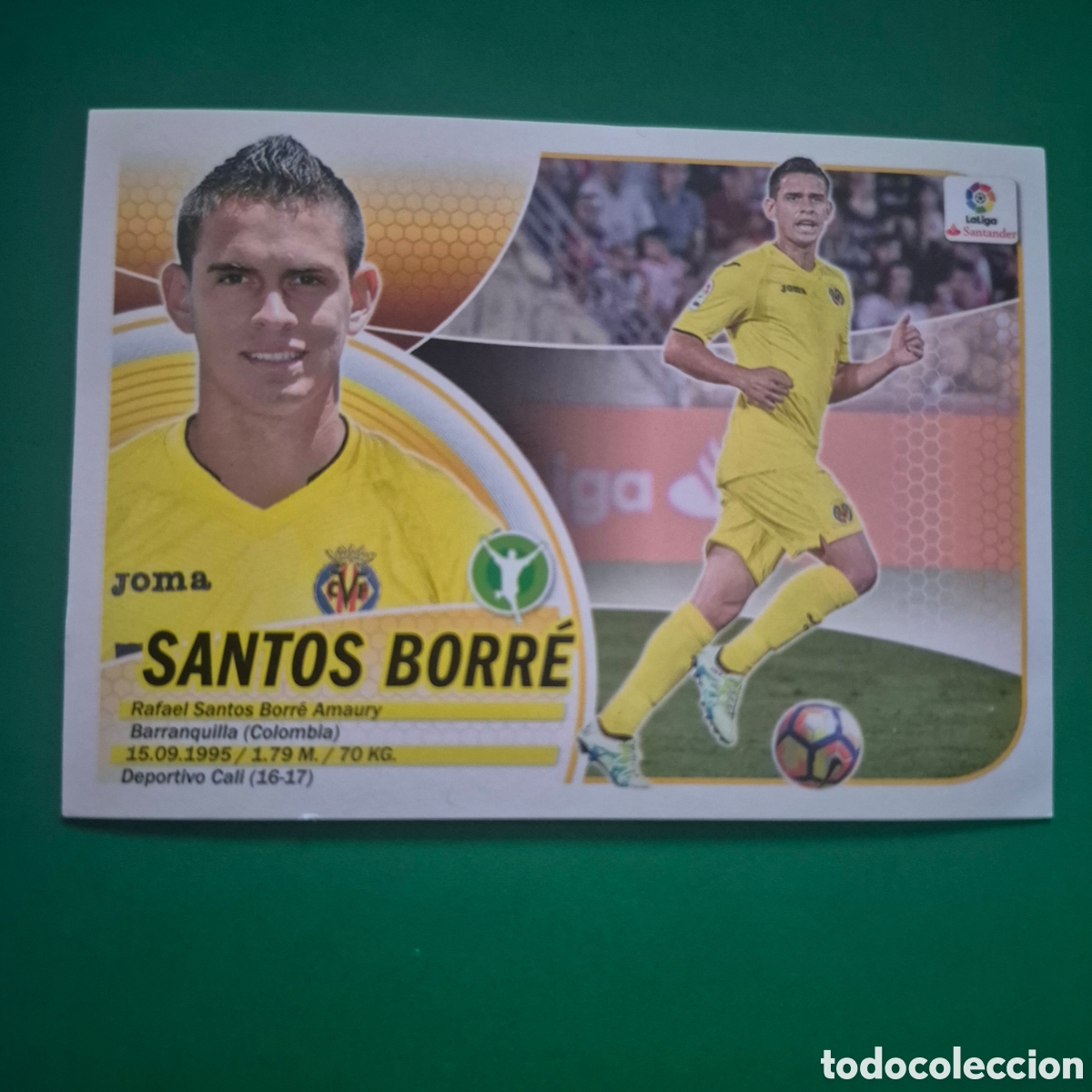Cromos de f&uacute;tbol: Liga este Villarreal 16 bis Coloca SANTOS BORR&Eacute; ERROR SIN ESCUDO 2016-17