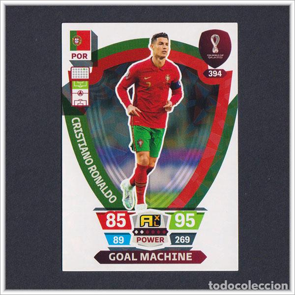 Cromos de F&uacute;tbol: ADRENALYN FIFA WORLD CUP QATAR 2022 MUNDIAL CRISTIANO RONALDO 394 GOAL MACHINE PORTUGAL CARD PANINI