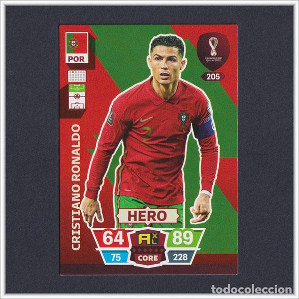 Cromos de F&uacute;tbol: ADRENALYN FIFA WORLD CUP QATAR 2022 MUNDIAL CRISTIANO RONALDO 205 PORTUGAL CARD COLECCI&Oacute;N PANINI