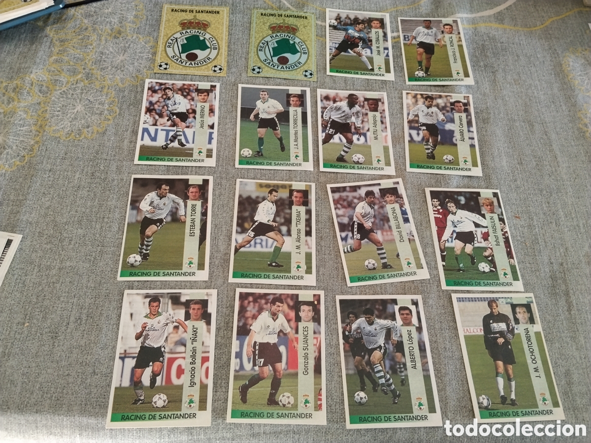 Fu&szlig;ball-Sticker: PANINI 1996 97 RACING SANTANDER LOTE DE 27 CROMOS NUEVOS Y DIFERENTES con fichajes,colocas,versiones
