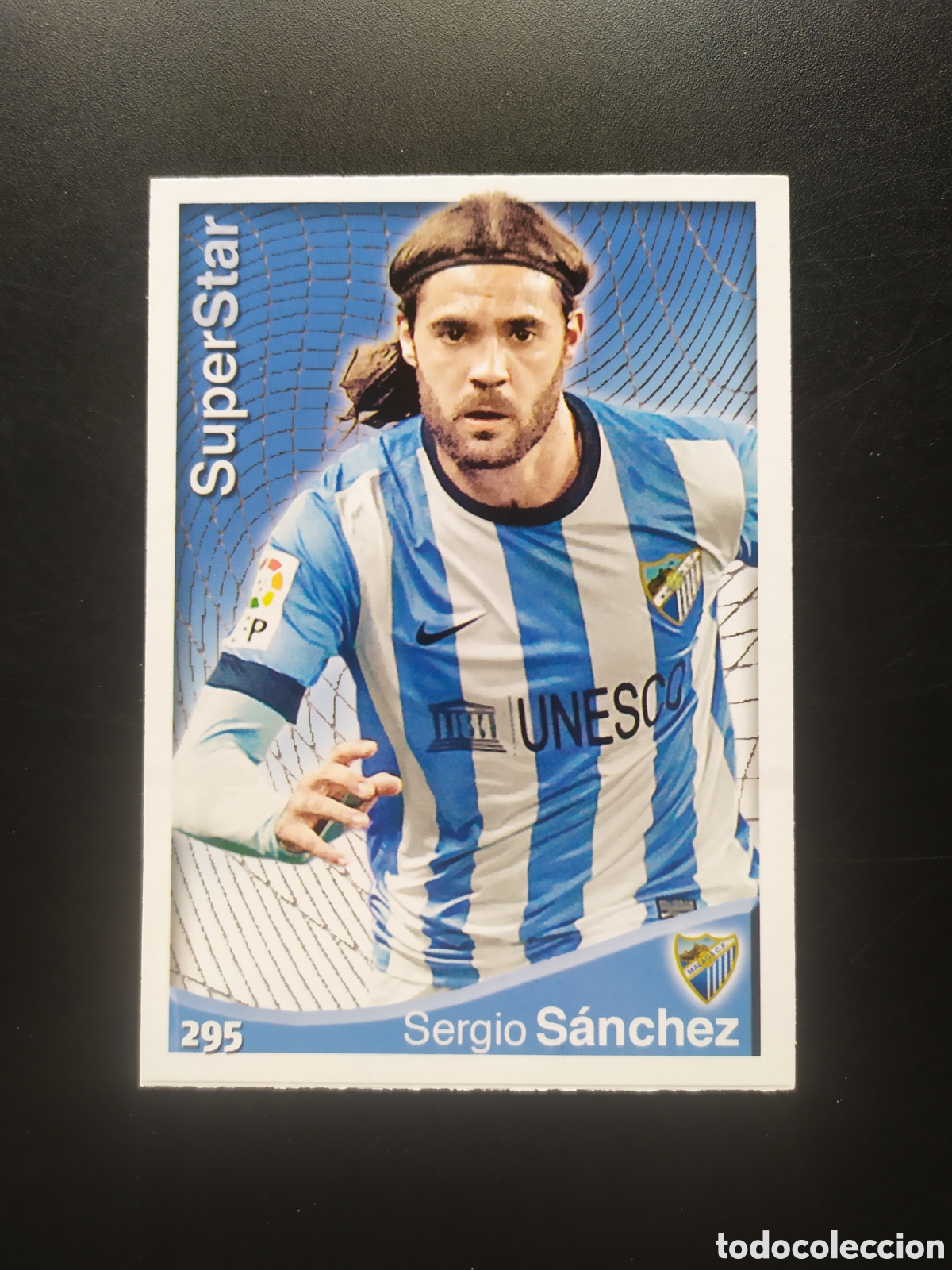Fu&szlig;ball-Sticker: Mundicromo fichas Liga 2014 2015 14 15 Sergio S&aacute;nchez superstar n&deg; 295 M&aacute;laga