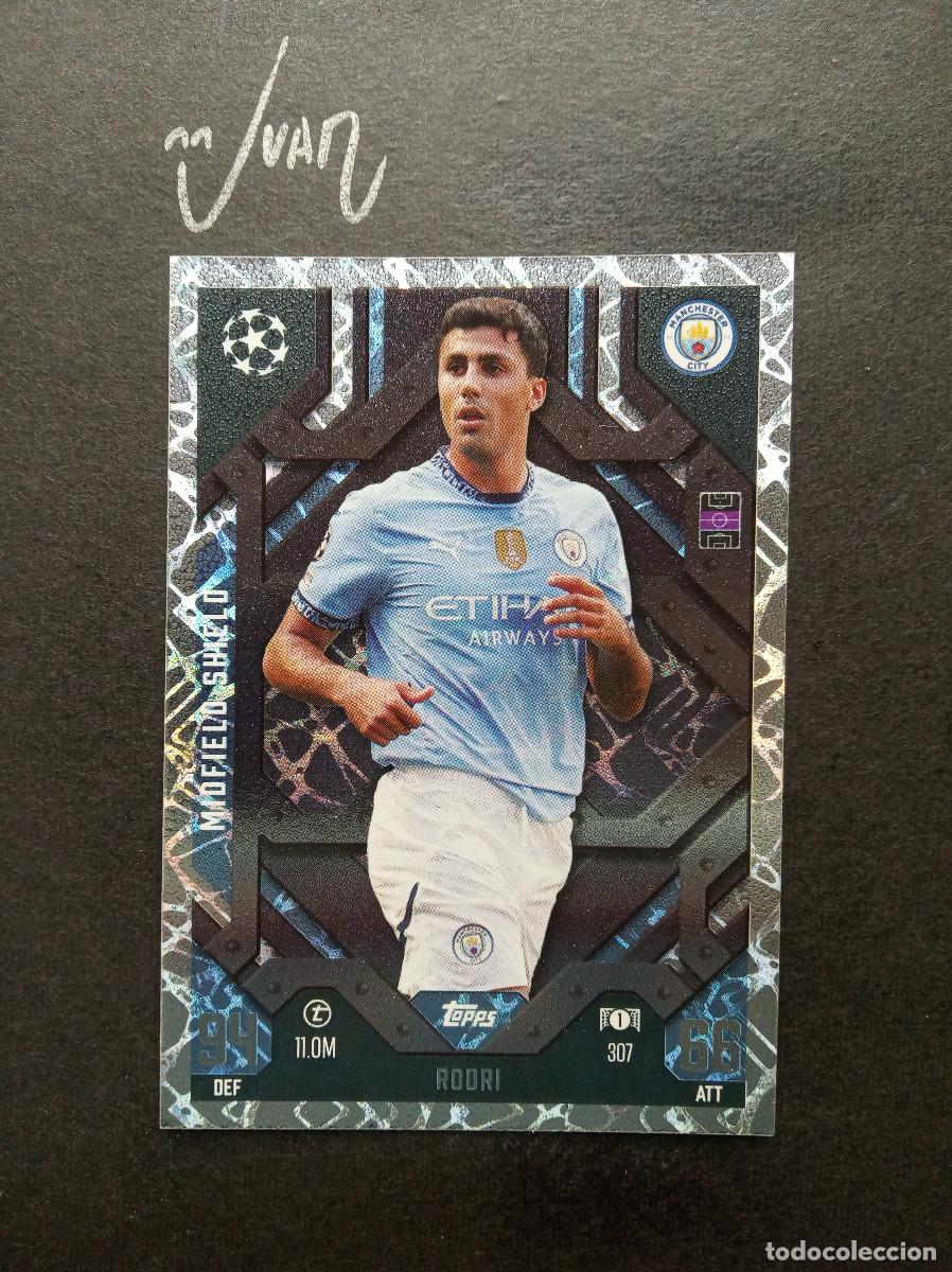 Cromos de f&uacute;tbol: N&ordm; 307 MIDFIELD SHIELD RODRI MANCHESTER CITY ESPA&Ntilde;A ⚽ TOPPS &reg; MATCH ATTAX EXTRA 2024 2025 24 25