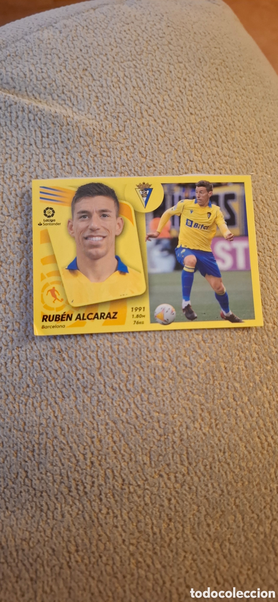 Figurine di Calcio: CROMO FUTBOL RUBEN ALCARAZ CADIZ C.F. SIN PEGAR FICHAJE N&ordm; 14 INVIERNO LIGA ESTE 2021-2022/21-22