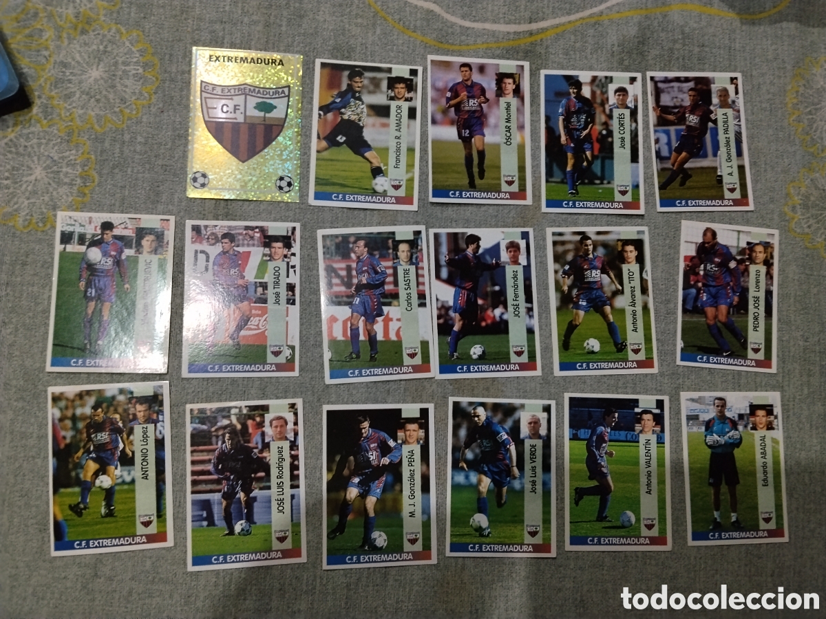 Cromos de F&uacute;tbol: PANINI 1996 97 - EXTREMADURA LOTE DE 23CROMOS NUEVOS Y DIFERENTES incluye colocas