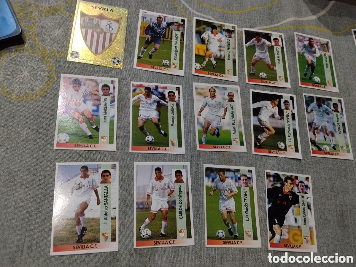 Fu&szlig;ball-Sticker: PANINI 1996 97 -SEVILLA CF LOTE DE 23 CROMOS NUEVOS Y DIFERENTES incluye fichaje