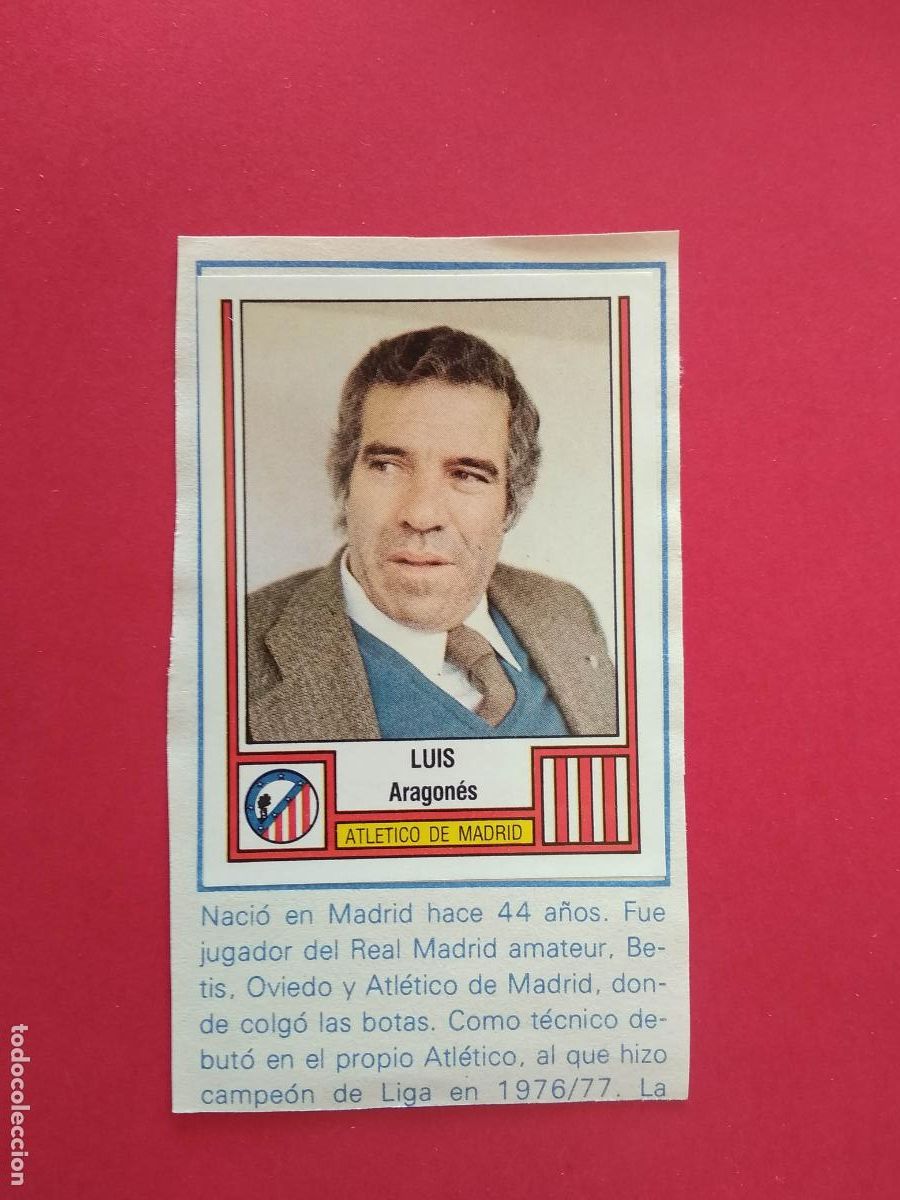 Cromos de F&uacute;tbol: PANINI FUTBOL LIGA 83 1982 1983 82 83 CROMO RECORTADO ATLETICO DE MADRID N&ordm; 22 LUIS ARAGONES