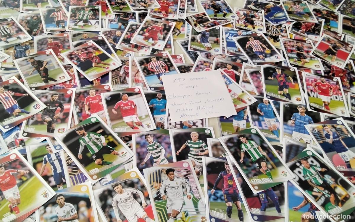 Cromos de f&uacute;tbol: 197 CROMOS COLECCION TOOPS CHAMPION LEAGUE 24/25 DIFERENTES INCLUYE LAMINE YAMAL VINICIUS MABPPE ETC