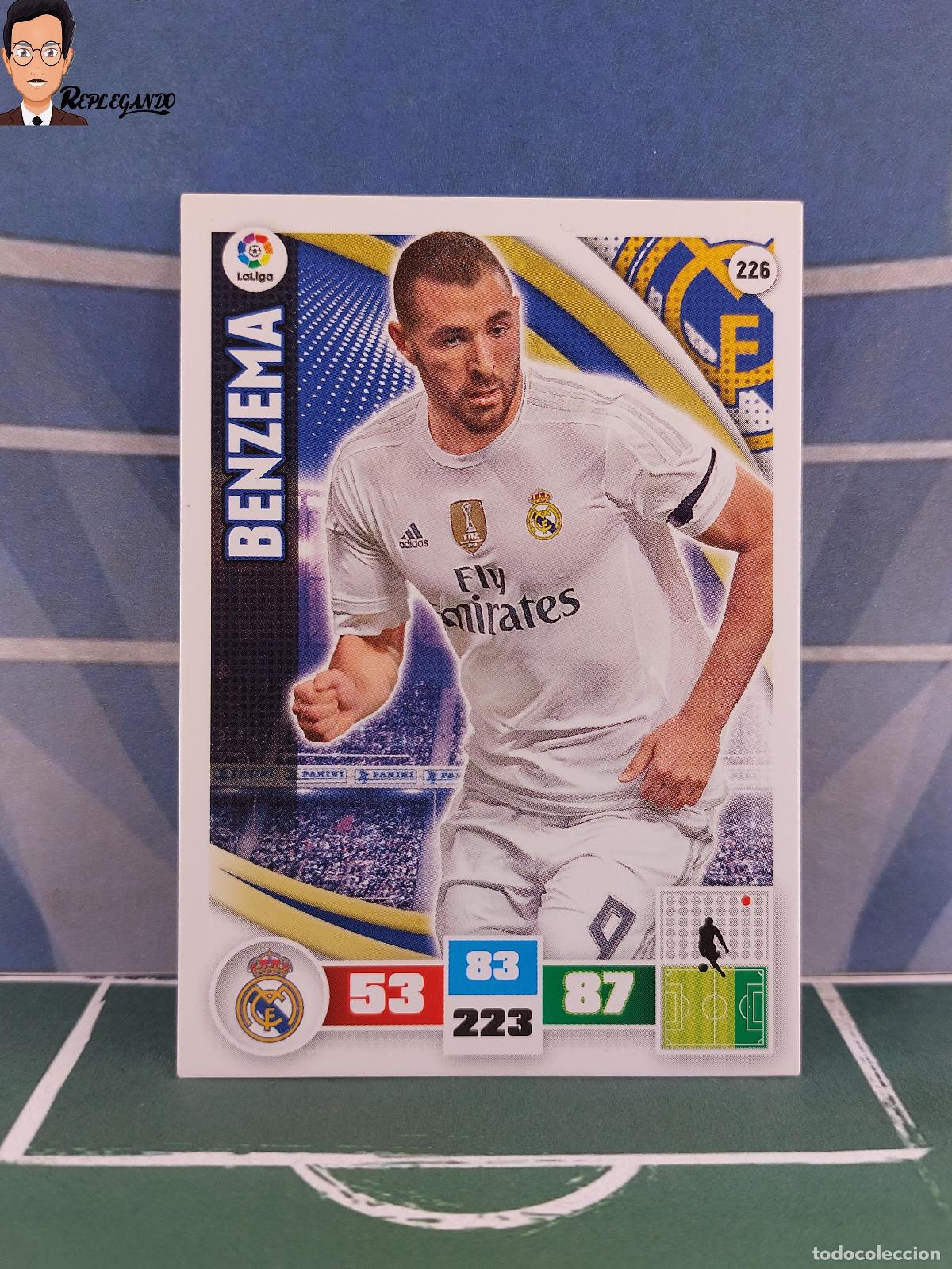 Cromos de F&uacute;tbol: BENZEMA N&ordm; 226 (REAL MADRID) ADRENALYN XL 2015 2016 PANINI 15 16 TARJETA LFP CROMO FICHA CARD F&Uacute;TBOL