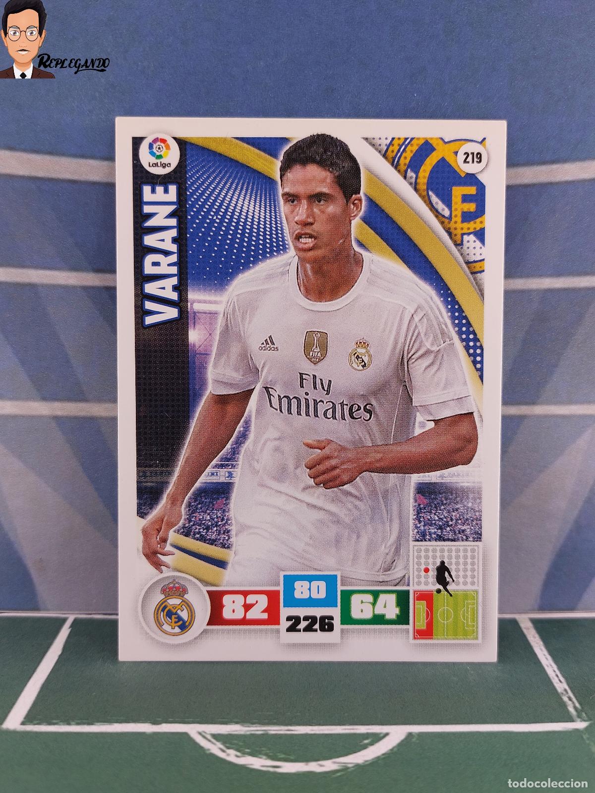 Fu&szlig;ball-Sticker: VARANE N&ordm; 219 (REAL MADRID) ADRENALYN XL 2015 2016 PANINI 15 16 CROMO TARJETA LIGA FICHA CARD F&Uacute;TBOL