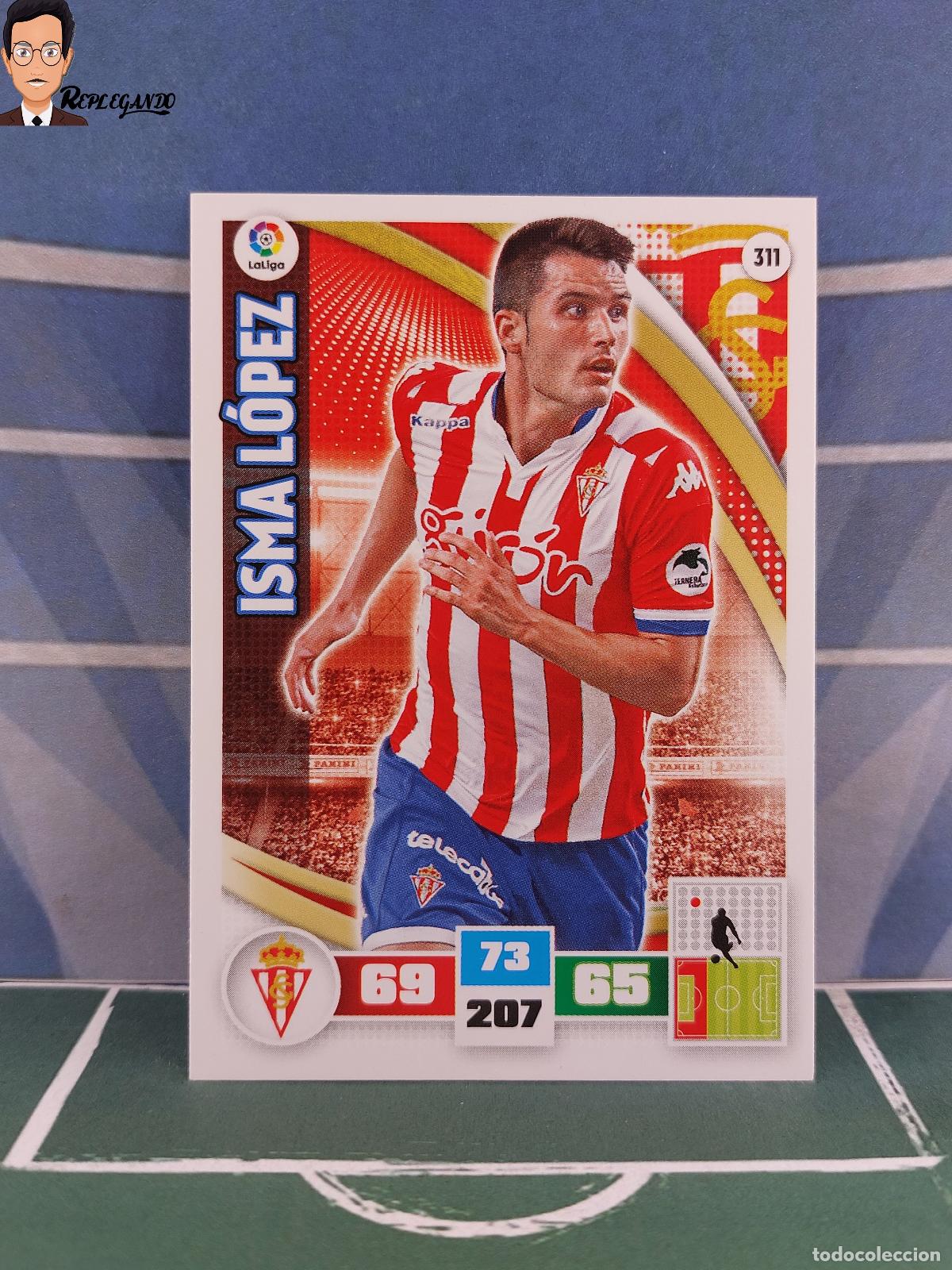 Fu&szlig;ball-Sticker: ISMA L&Oacute;PEZ N&ordm; 311 (SPORTING GIJ&Oacute;N) ADRENALYN XL 2015 2016 PANINI 15 16 TARJETA LIGA CROMO CARD FICHA