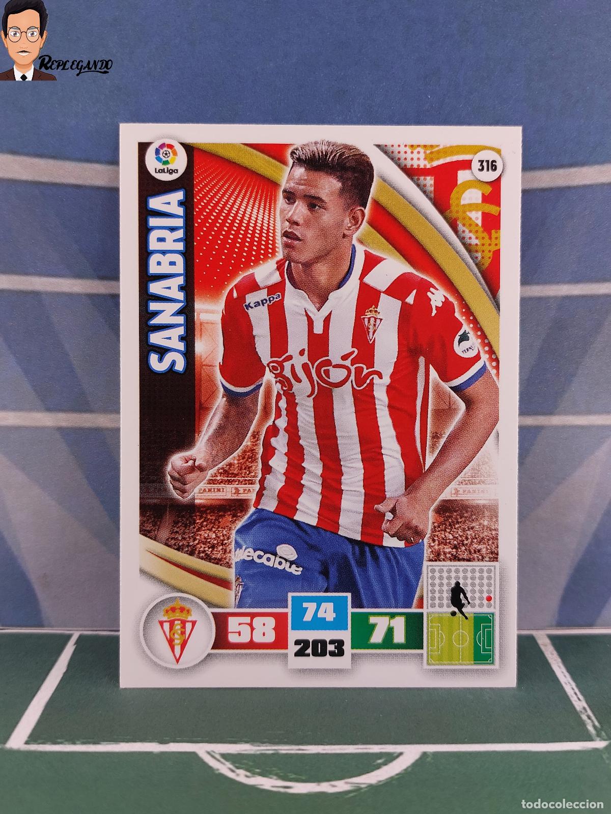 Fu&szlig;ball-Sticker: SANABRIA N&ordm; 316 (SPORTING GIJ&Oacute;N) ADRENALYN XL 2015 2016 PANINI 15 16 CARD CROMO FICHA TARJETA F&Uacute;TBOL