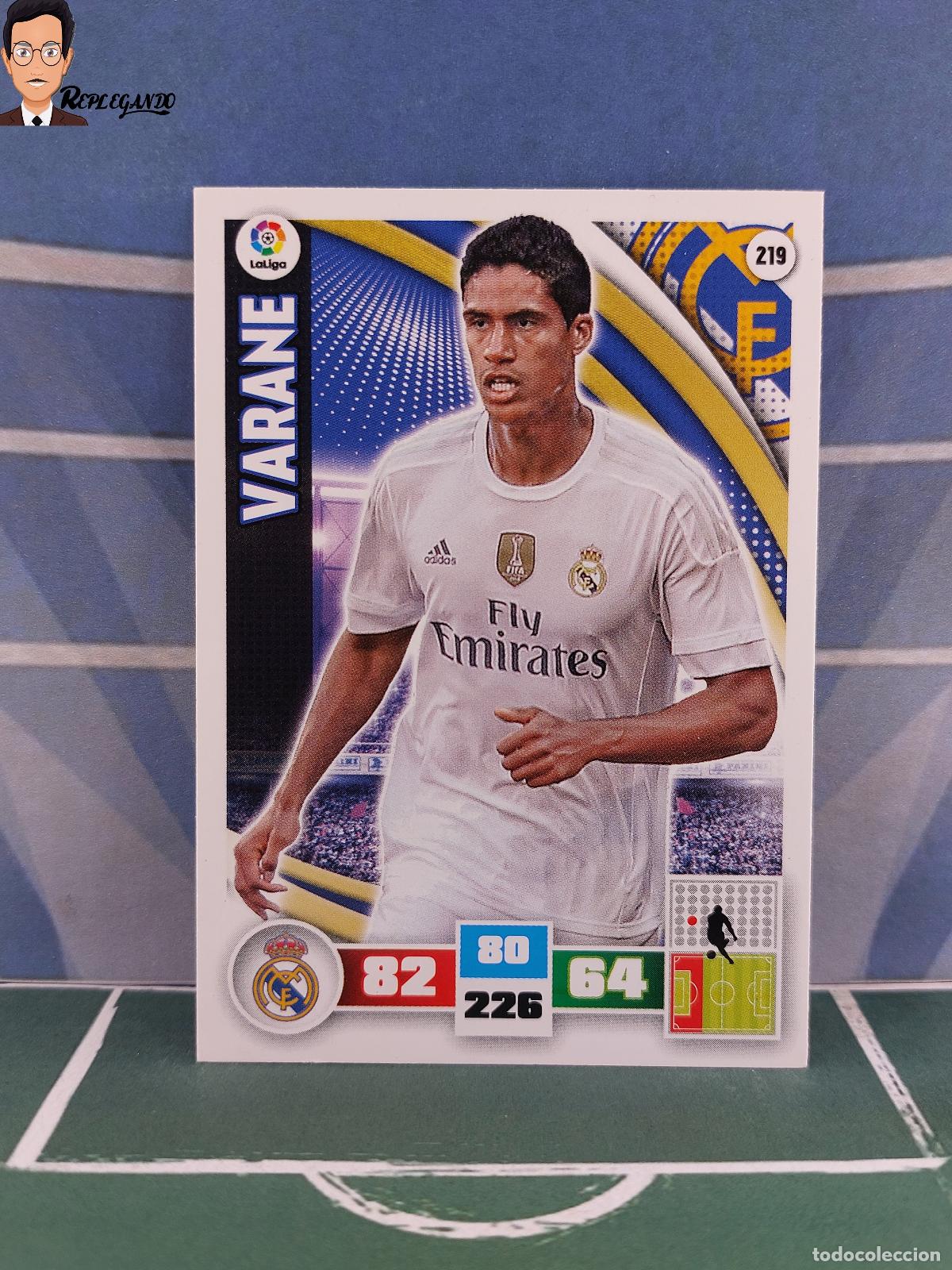 Fu&szlig;ball-Sticker: VARANE N&ordm; 219 (REAL MADRID) ADRENALYN XL 2015 2016 PANINI 15 16 CROMO TARJETA LIGA FICHA CARD F&Uacute;TBOL