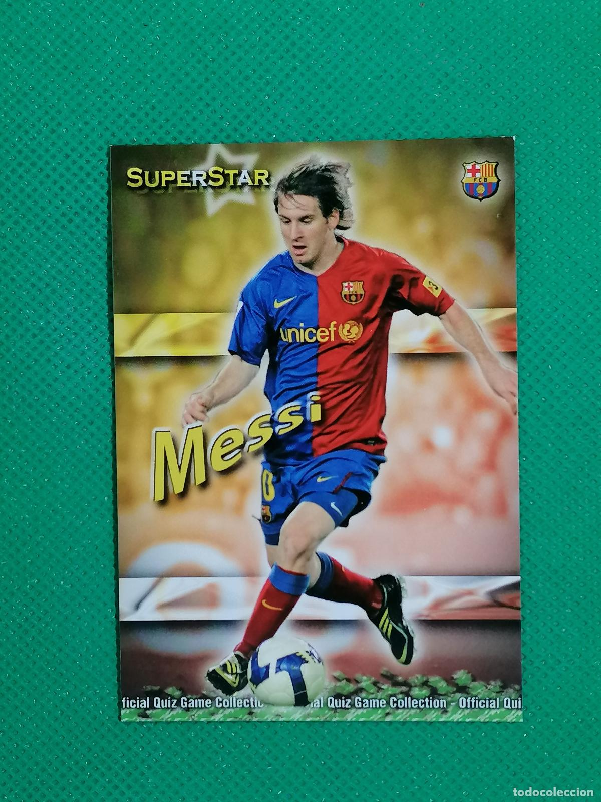 Cartes &agrave; collectionner de Football: 027 27 LIONEL MESSI BARCELONA SUPERSTAR MATE ⚽ FICHAS LIGA MUNDICROMO 09 10 2009 2010 ⚽