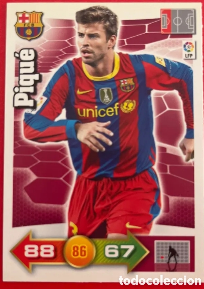 Cromos de f&uacute;tbol: 57. Pique (F.C. Barcelona) adrenalyn 2010 2011 10 11 trading card