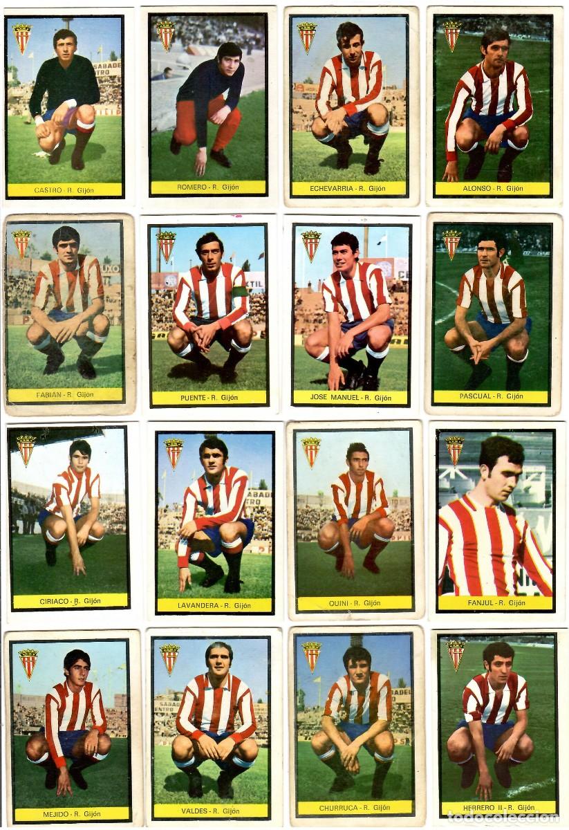 Cromos de F&uacute;tbol: Sporting de Gijon: Lote de 16 cromos de futbol album 1972-73 FHER (Equipo completo)