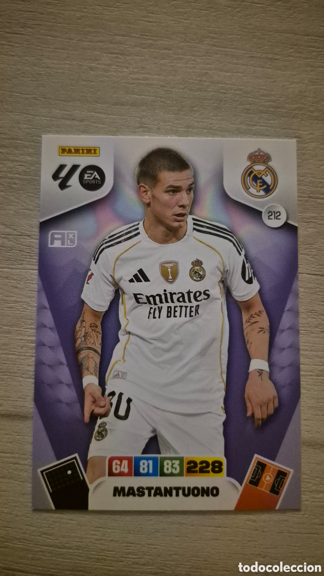 Fu&szlig;ball-Sticker: N&deg;212 Real Madrid Mastantuono Adrenalyn 25/26