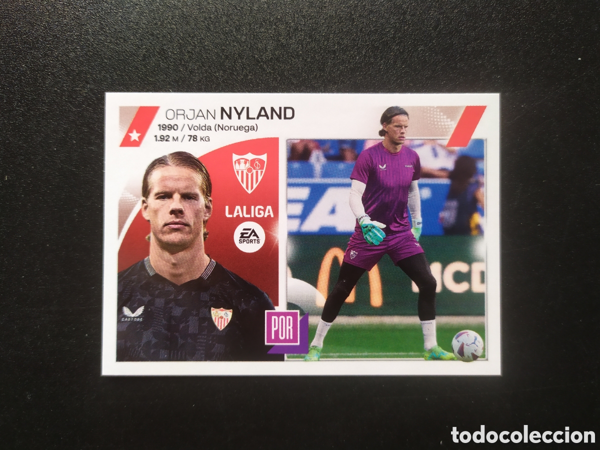 Cromos de f&uacute;tbol: Liga este 2023 2024 23 24 panini Nyland coloca n&deg; 3 bis Sevilla