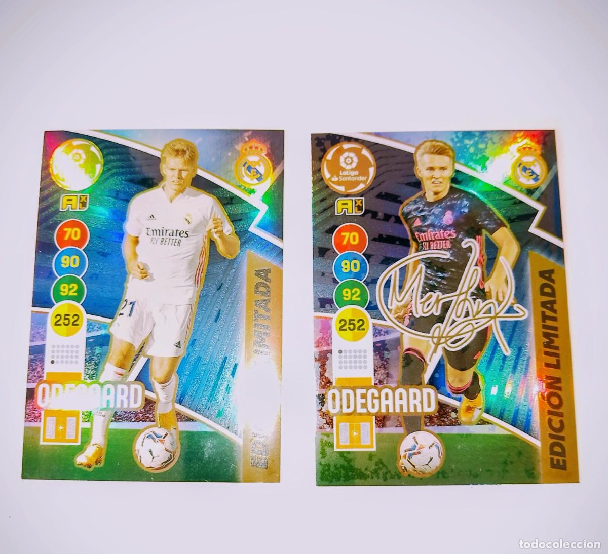 Cromos de F&uacute;tbol: ADRENALYN 2020/2021 ODEGAARD ( CON Y SIN FIRMA ) -( EDICI&Oacute;N LIMITADA ) - DE SOBRE PREMIUM
