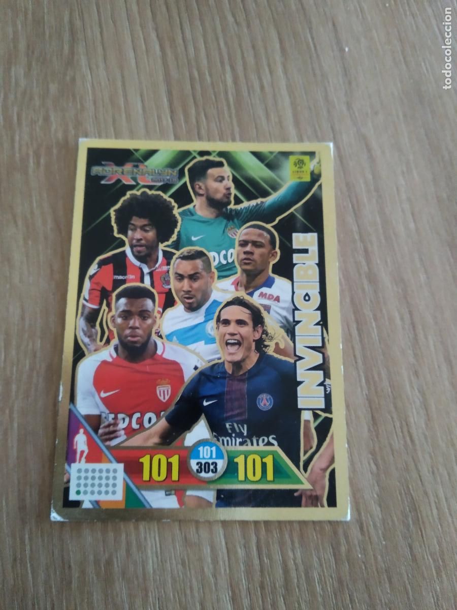 Cromos de F&uacute;tbol: INVINCIBLE CAVANI PAYET DANTE DEPAY LEMAR CROMO FUTBOL PANINI 2017-2018 ADRENALYN LIGUE 1 17-18