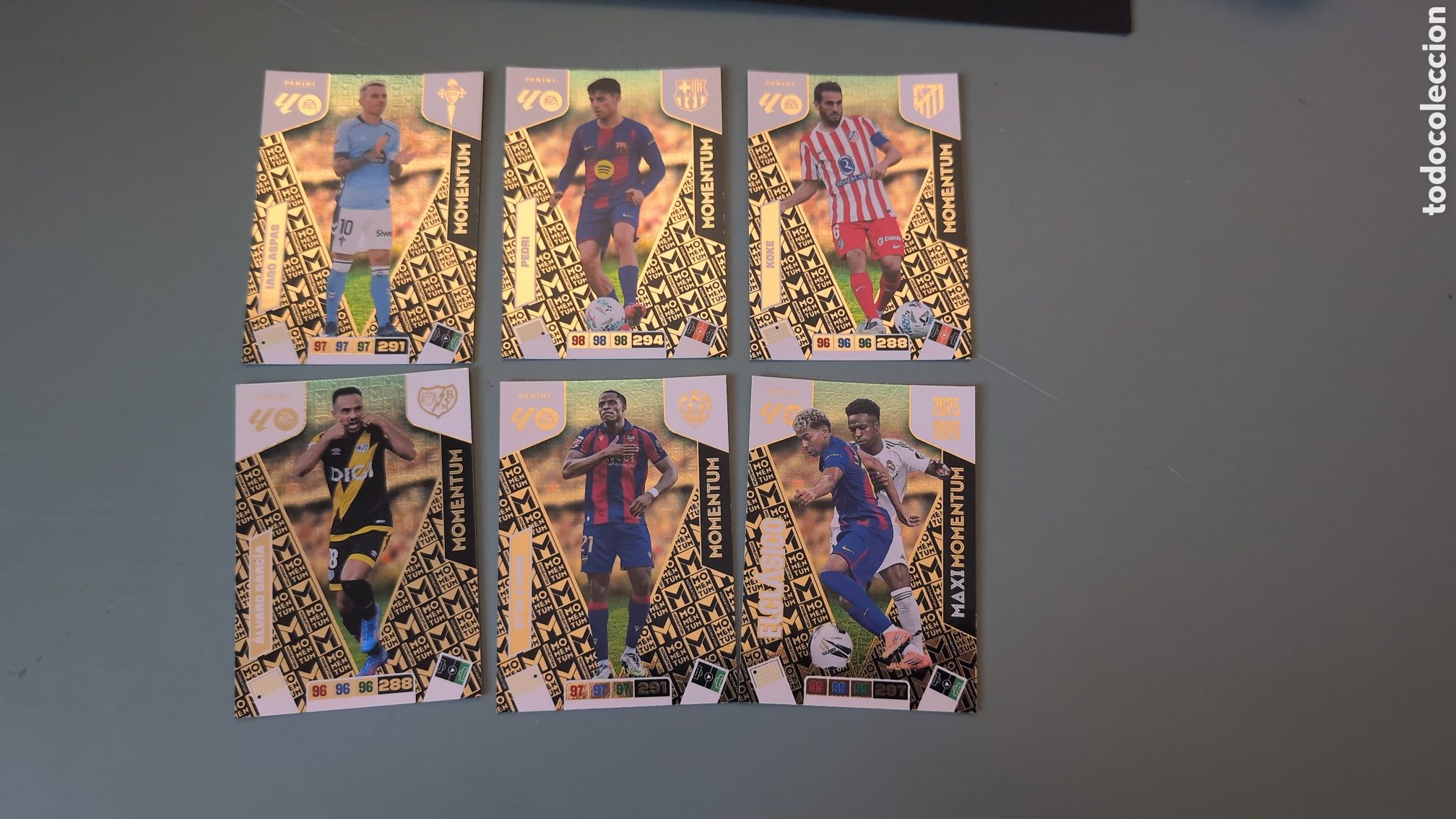 Football Stickers: LOTE COMPLETO 6 MOMENTUM ADRENALYN XL LIGA 2025/2026 25 26 PANINI
