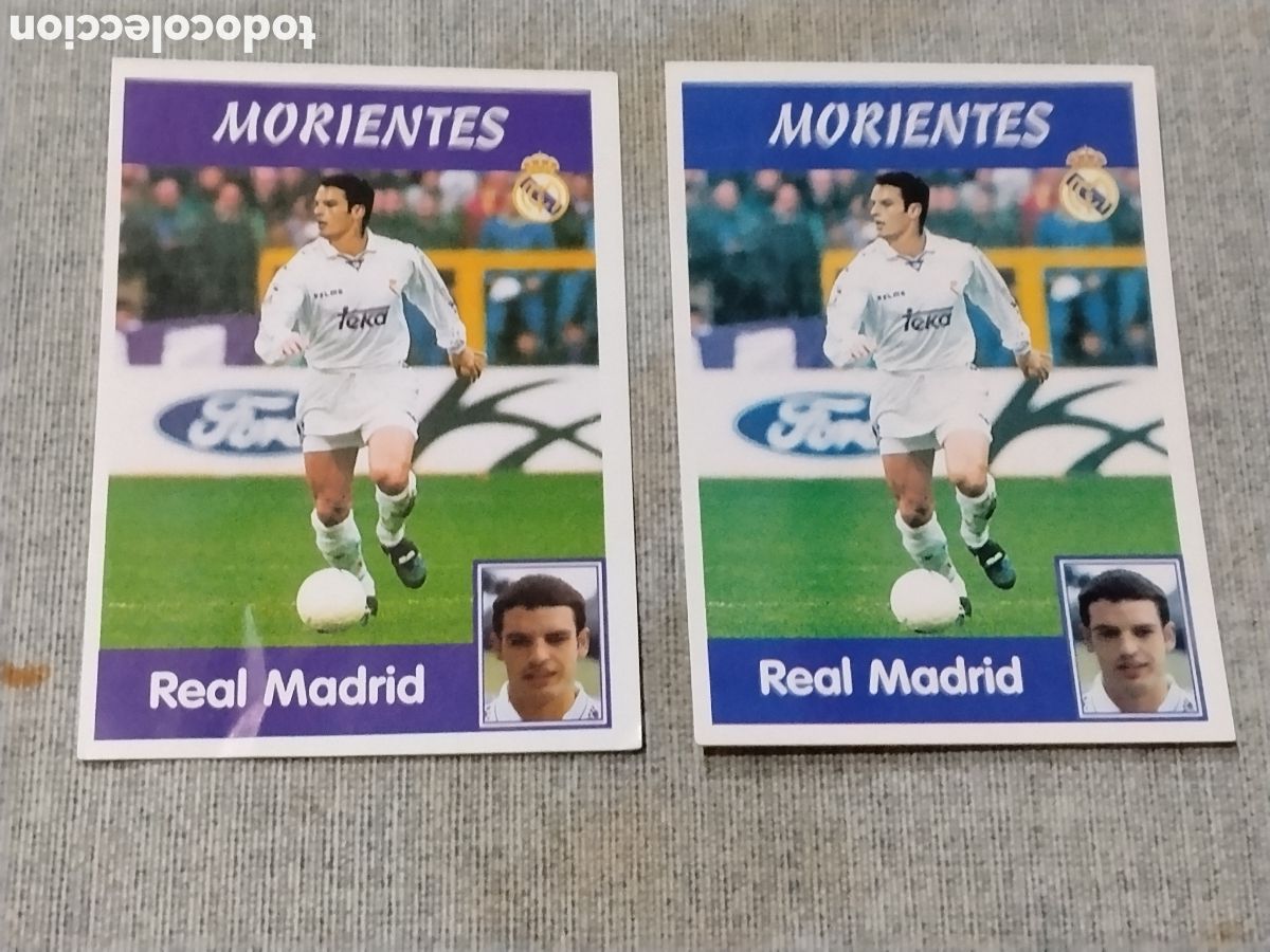 Cromos de f&uacute;tbol: ED. PANINI 1997-98 ( 97-98 ) 15 a Morientes- Real Madrid CF ( Sin pegar ) Fondo azul y Fondo lila