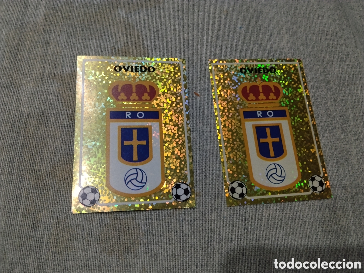 Cromos de Futebol: ED. PANINI 1996-97 ( 96-97 ) Escudo Real Oviedo ( Sin pegar ) 2 Versiones ( Blanco y Dorado )
