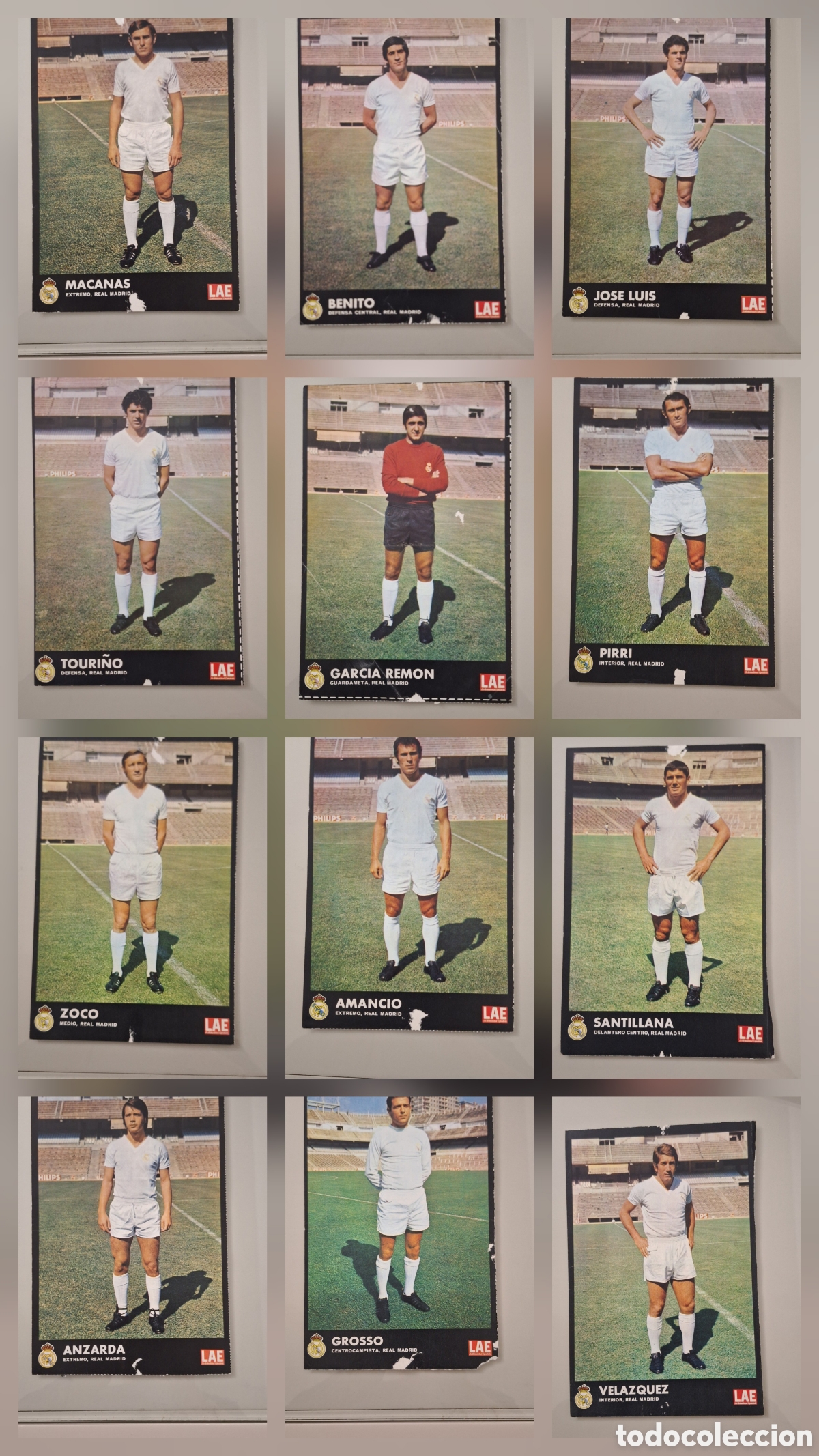 Cromos de F&uacute;tbol: 24 laminas Real Madrid - Atl&eacute;tico de Madrid - revista LAE - 1972