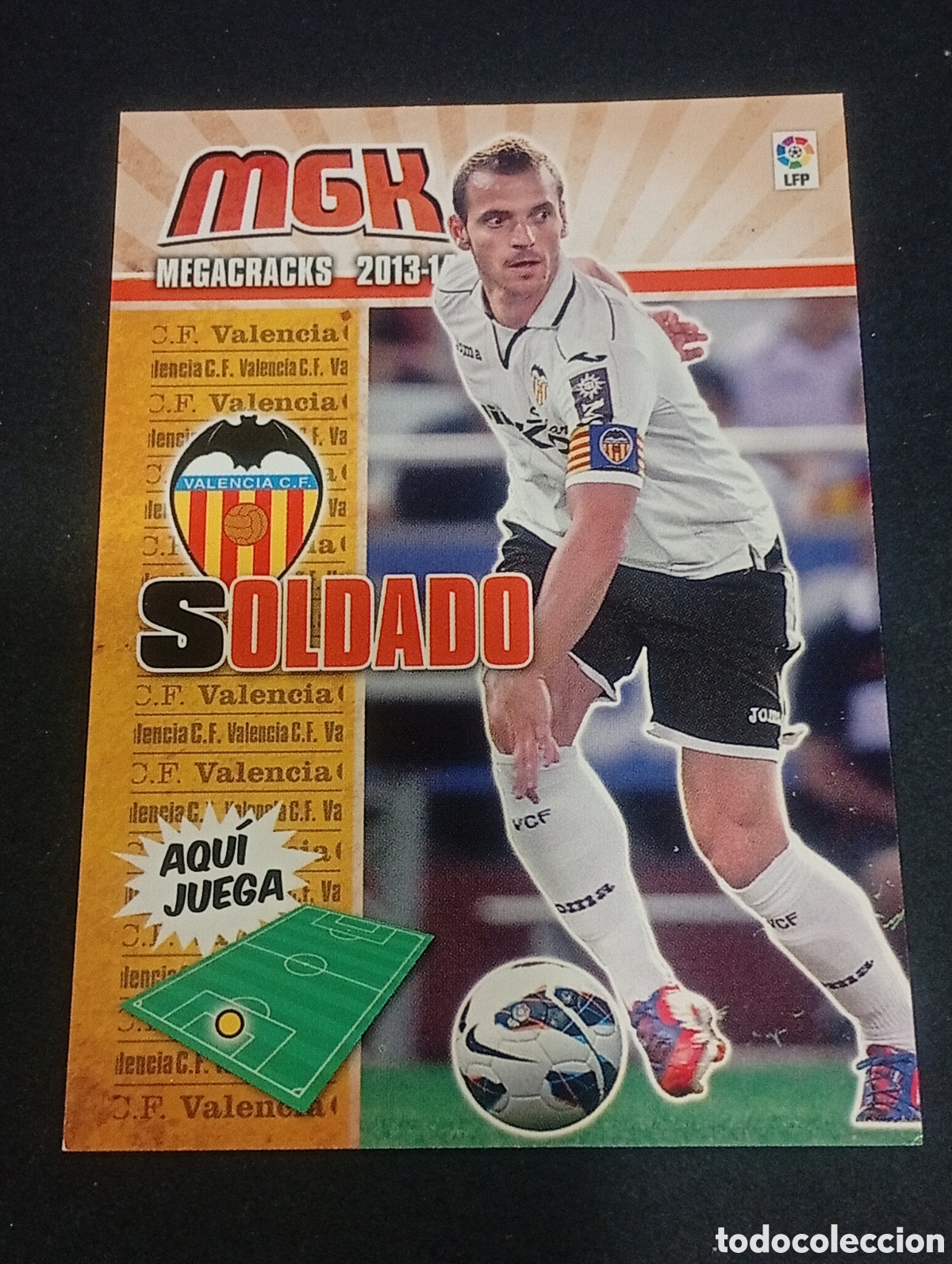 Fu&szlig;ball-Sticker: 323 SOLDADO VALENCIA MEGACRACKS 2013 2014 13 14 CROMOS CARDS PANINI ADRENALYN TOPPS