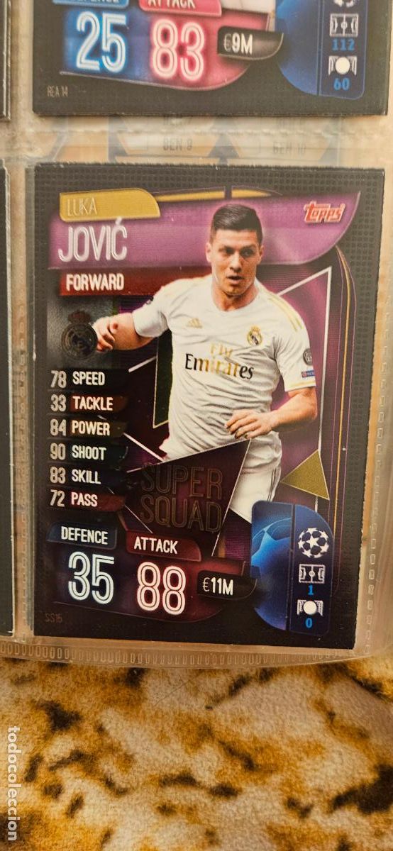 Fu&szlig;ball-Sticker: jovic super squad SS15 real madrid match attax champions league topps 2019 2020 19 20 trading ca