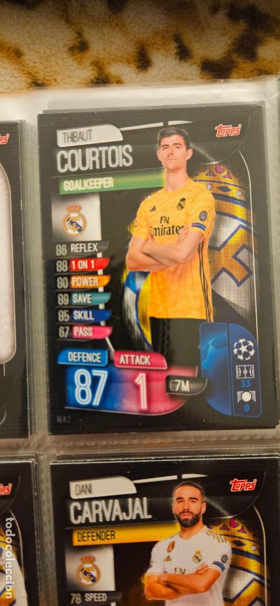 Cromos de F&uacute;tbol: 2 courtois real madrid match attax champions league topps 2019 2020 19 20 trading card