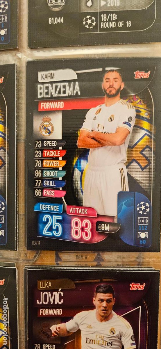 Cromos de F&uacute;tbol: benzema marceloreal madrid match attax champions league topps 2019 2020 19 20 trading card