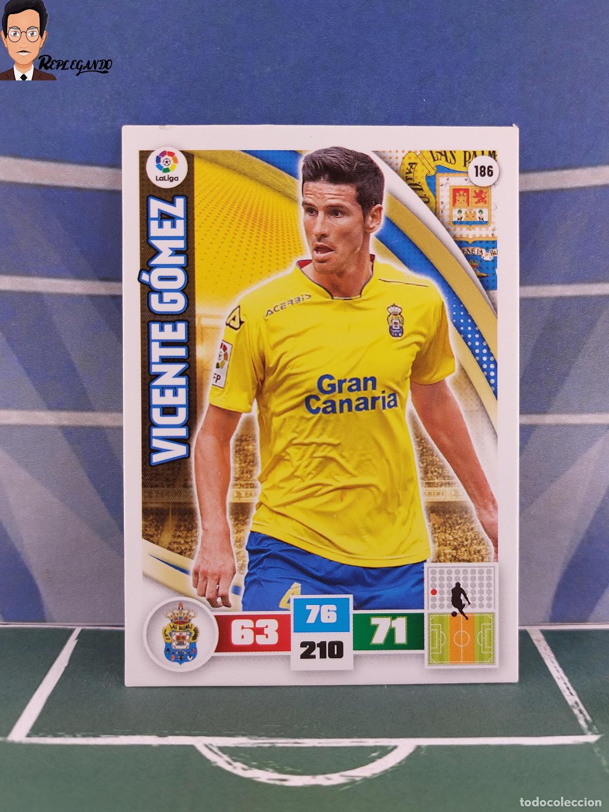 Cromos de f&uacute;tbol: VICENTE G&Oacute;MEZ N&ordm; 186 (UD LAS PALMAS) ADRENALYN XL 2015 2016 PANINI 15 16 LFP CROMO FICHA CARD F&Uacute;TBOL