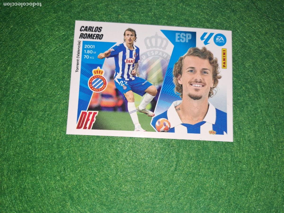 Fu&szlig;ball-Sticker: liga este 2025 2026 25 26 nuevo espanyol n&ordm; 9 carlos romero