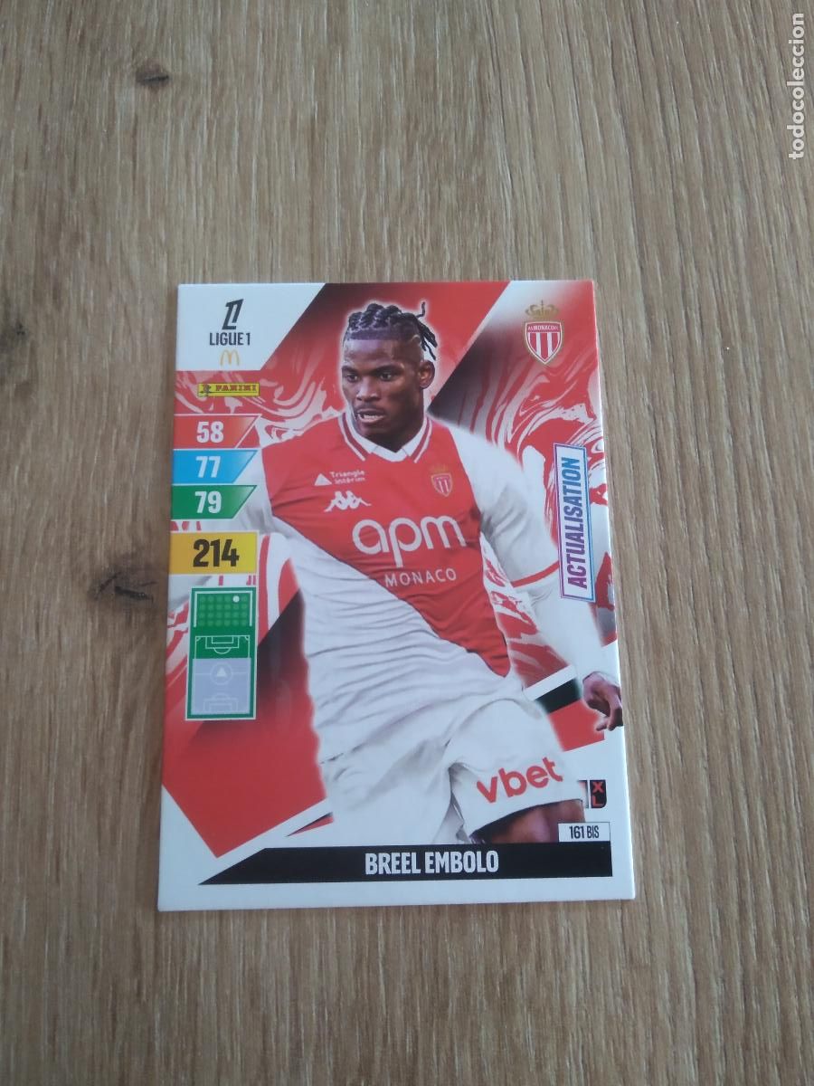 Figurine di Calcio: 161 BIS BREEL EMBOLO MONACO CROMO FUTBOL PANINI LIGUE 1 FOOT 24-25 LIGA FRANCIA ADRENALYN 2024-2025