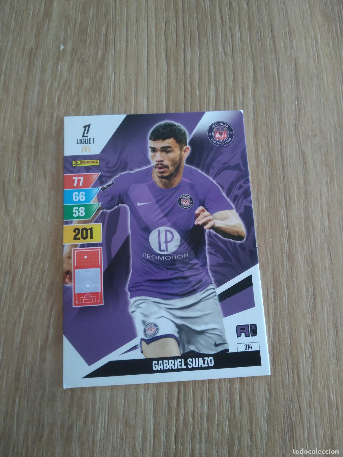 Cromos de f&uacute;tbol: 314 GABRIEL SUAZO TOULOUSE CROMO FUTBOL PANINI LIGUE 1 FOOT 24-25 FRANCIA ADRENALYN 2024-2025