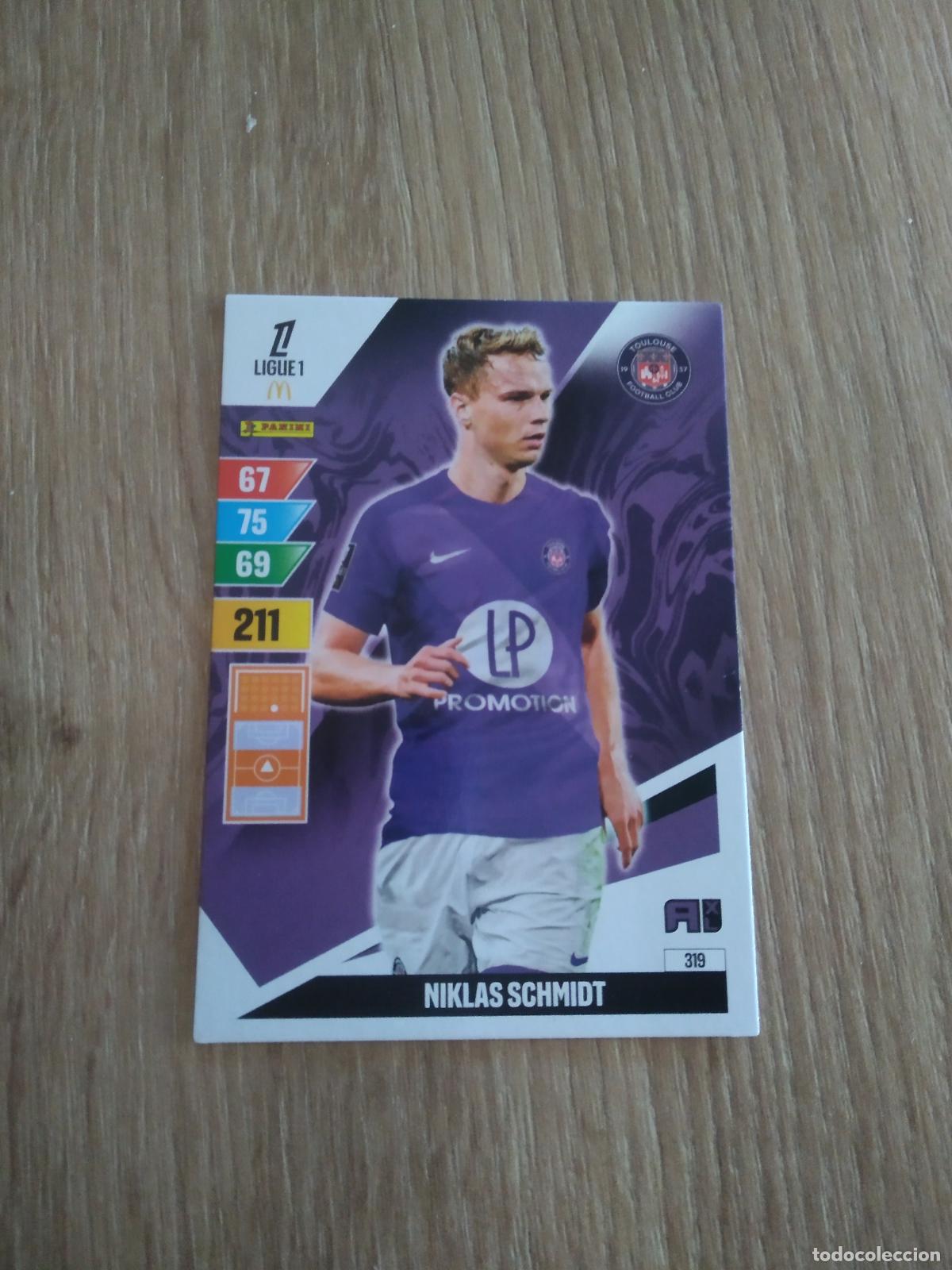 Cromos de f&uacute;tbol: 319 NIKLAS SCHMIDT TOULOUSE CROMO FUTBOL PANINI LIGUE 1 FOOT 24-25 FRANCIA ADRENALYN 2024-2025