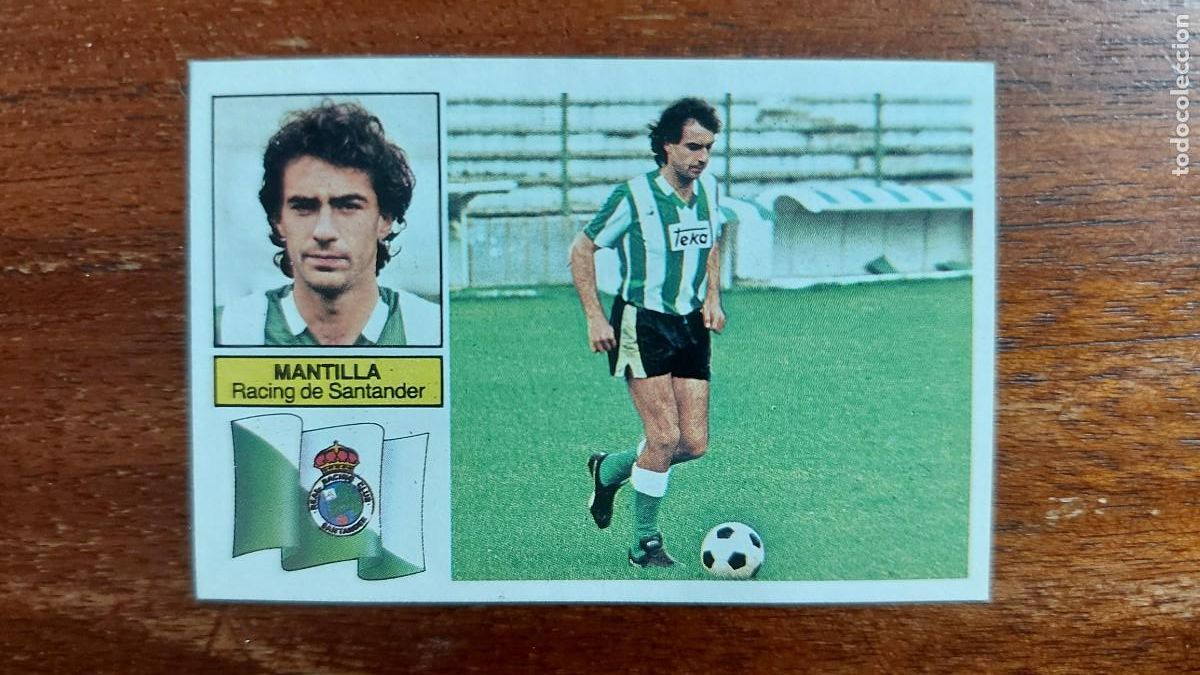 Fu&szlig;ball-Sticker: MANTILLA ( RACING DE SANTANDER ) ESTE 82/83 1982/83 nuevo sin pegar - Camiseta blanca y verde