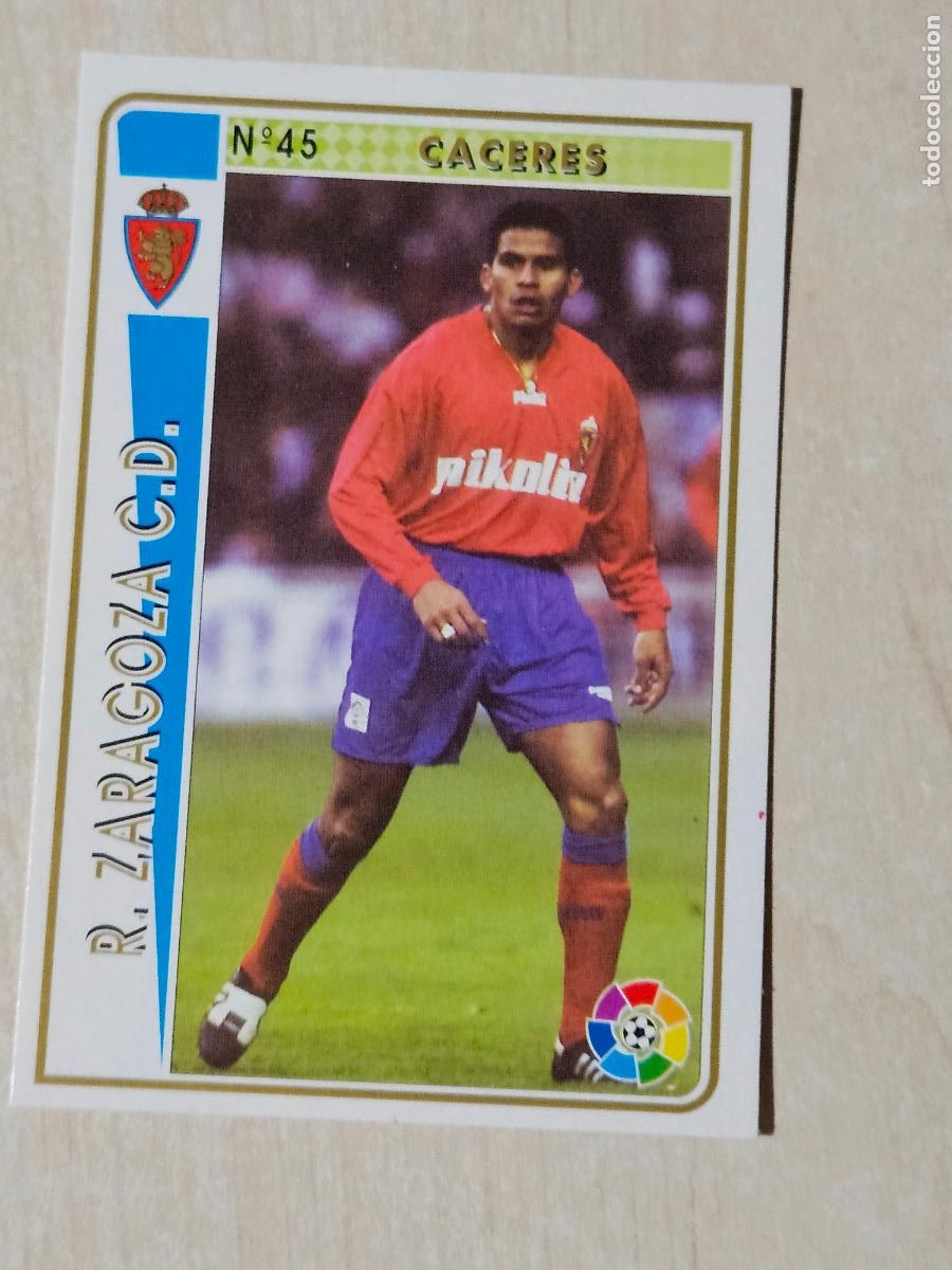 Cromos de F&uacute;tbol: N&ordm; 45 CACERES - LAS FICHA DE LA LIGA MUNDICROMO 94 95 - REAL ZARAGOZA
