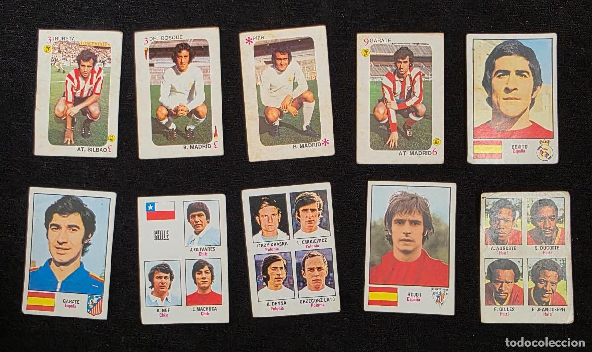 Cartes &agrave; collectionner de Football: Lote de 10 cromos de f&uacute;tbol vintage &ndash; Liga espa&ntilde;ola y selecciones &ndash; A&ntilde;os 70