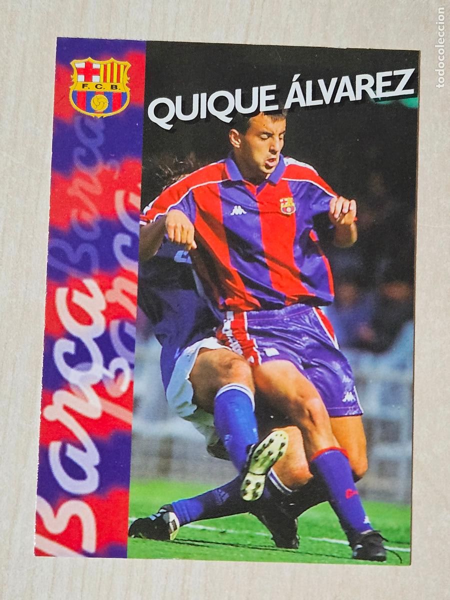 Fu&szlig;ball-Sticker: N&ordm; 116 QUIQUE ALVAREZ - COLECCION BARCELONA 1996/1997 CARDS 96/97 PANINI - FICHA -