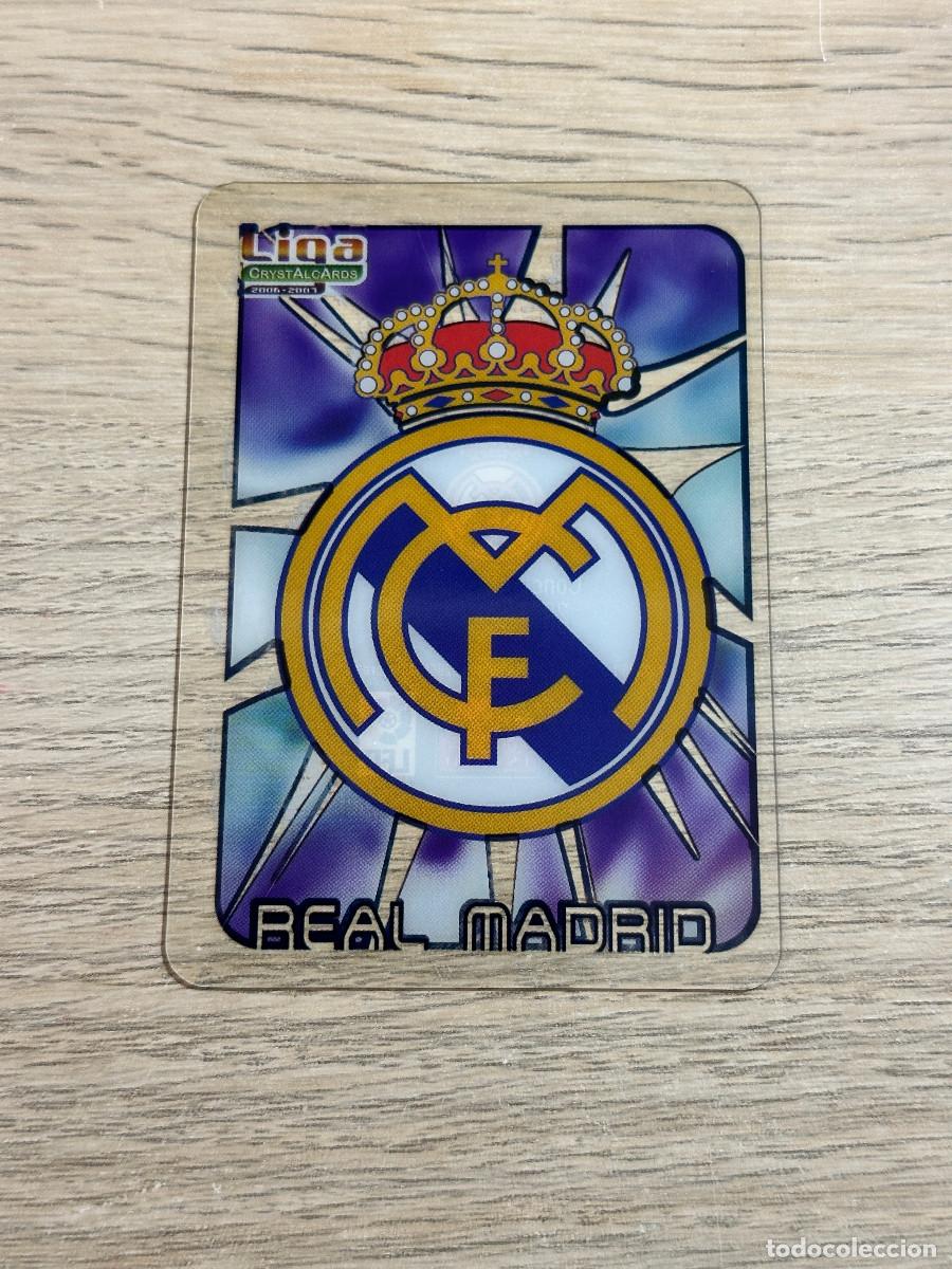 Cromos de f&uacute;tbol: ESCUDO n&ordm; 19 REAL MADRID CRYSTALCARDS LIGA 2006 2007 MUNDICROMO 06 07