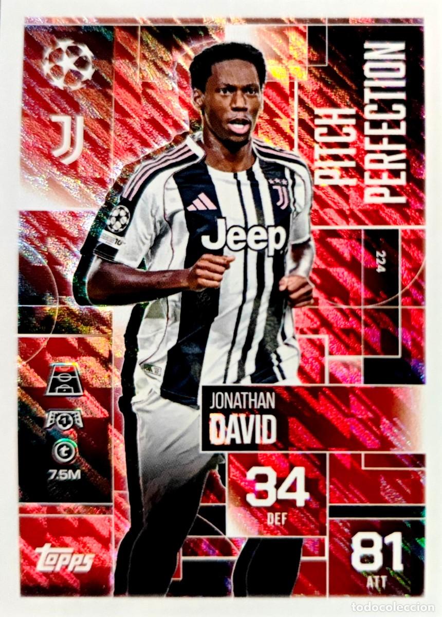 Figurine di Calcio: 224 Jonathan David - Juventus - Pitch Perfection - TOPPS Match Attax EXTRA UCL 2025 2026 25 26