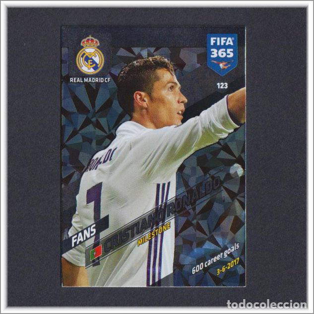 Cromos de F&uacute;tbol: ADRENALYN FIFA 365 2017 2018 17 18 PANINI CRISTIANO RONALDO 123 MILESTONE REAL MADRID CARD ALBUM