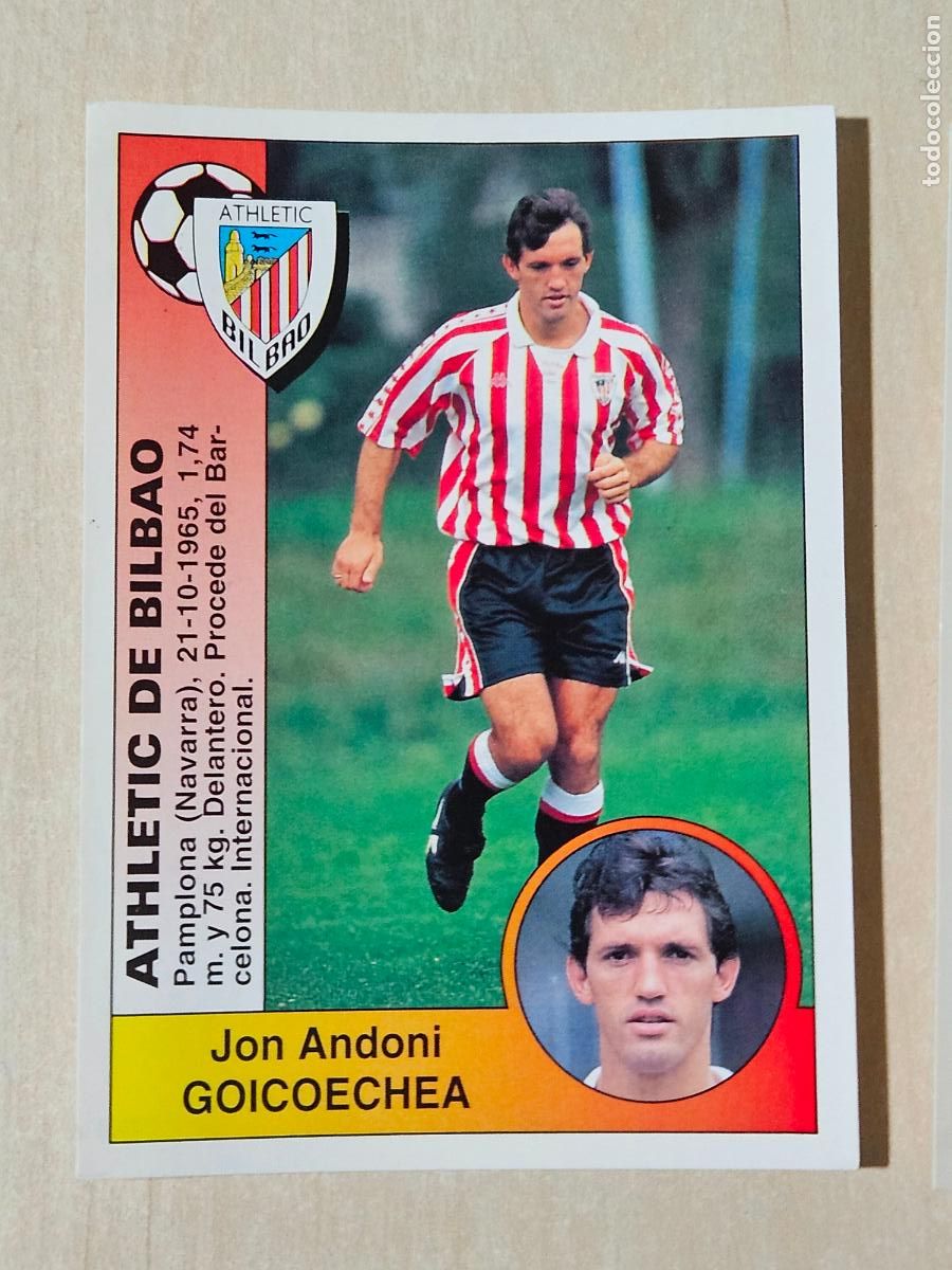 Fu&szlig;ball-Sticker: CROMO N&ordm; 27 GOICOECHEA - ATHLETIC DE BILBAO - LIGA PANINI 94 95 - SIN PEGAR